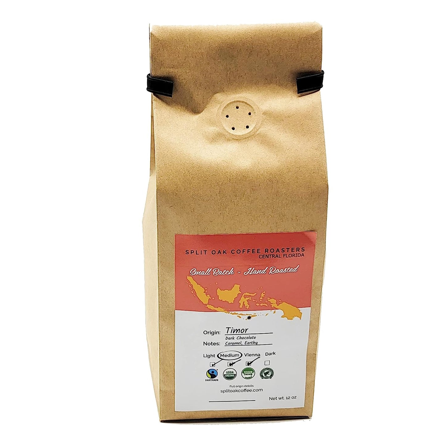 3 Pack Organic Timor Roasted Whole Coffee Beans 12oz, Medium Roasted Coffee, Syrupy Notes, Dark chocolate, Small Batches, Fair Trade