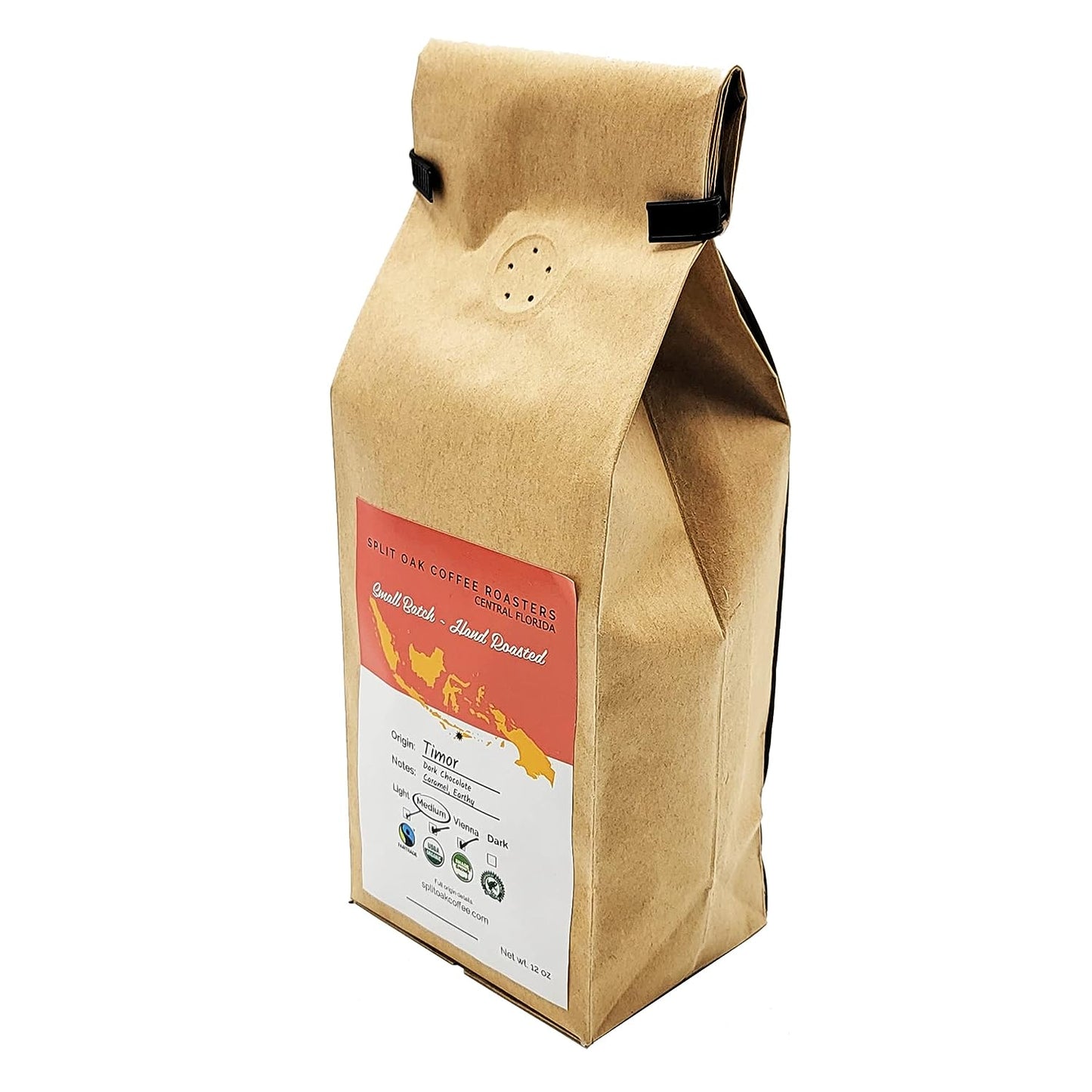 3 Pack Organic Timor Roasted Whole Coffee Beans 12oz, Medium Roasted Coffee, Syrupy Notes, Dark chocolate, Small Batches, Fair Trade