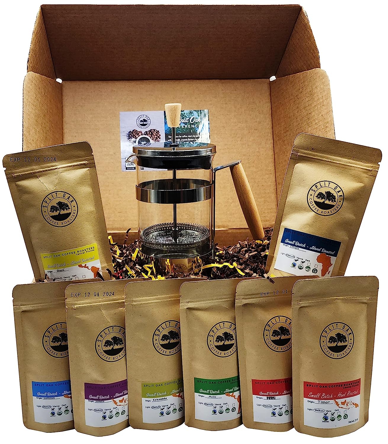 Best Coffee Gift Box Set 9 Assorted Coffees . Sumatra Timor Colombia Ethiopia Honduras Mexico Guatemala Brazil Peru. All Amazing Coffee from All