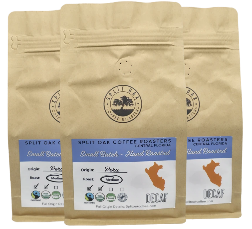 C_COFFEE. 3袋 3 Pack Organic Decaf Coffee Medium Roasted Peru Coffee Whole Beans