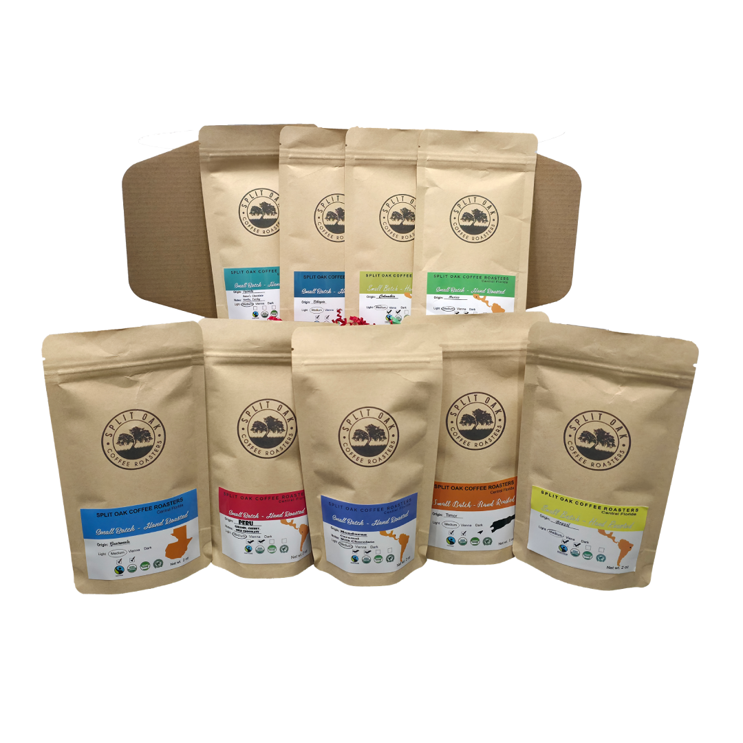 9 Pack Coffee Gift Box Set Assorted Coffees 2oz . Sumatra Timor