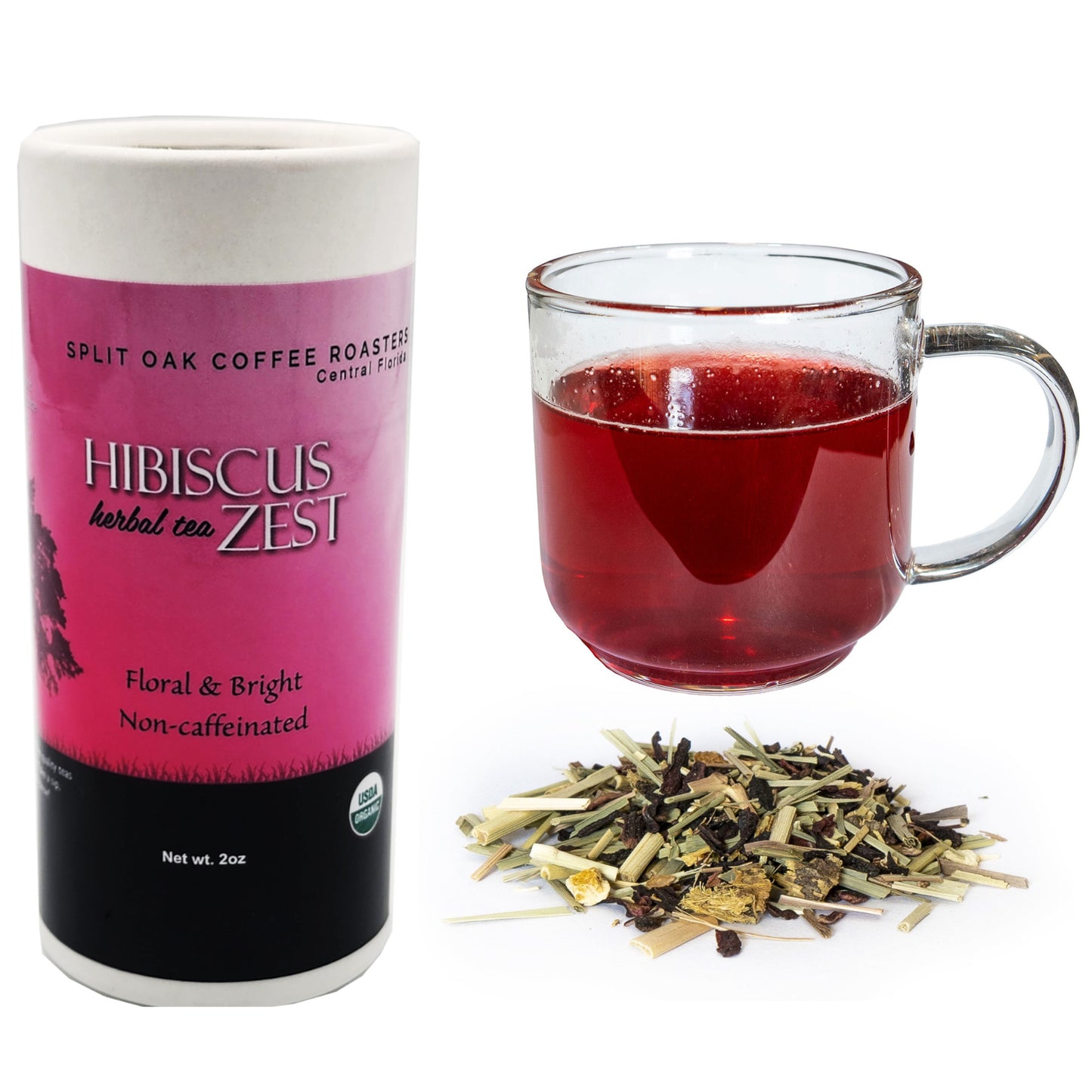 Organic Hibiscus Zest Herbal Loose Leaf Tea