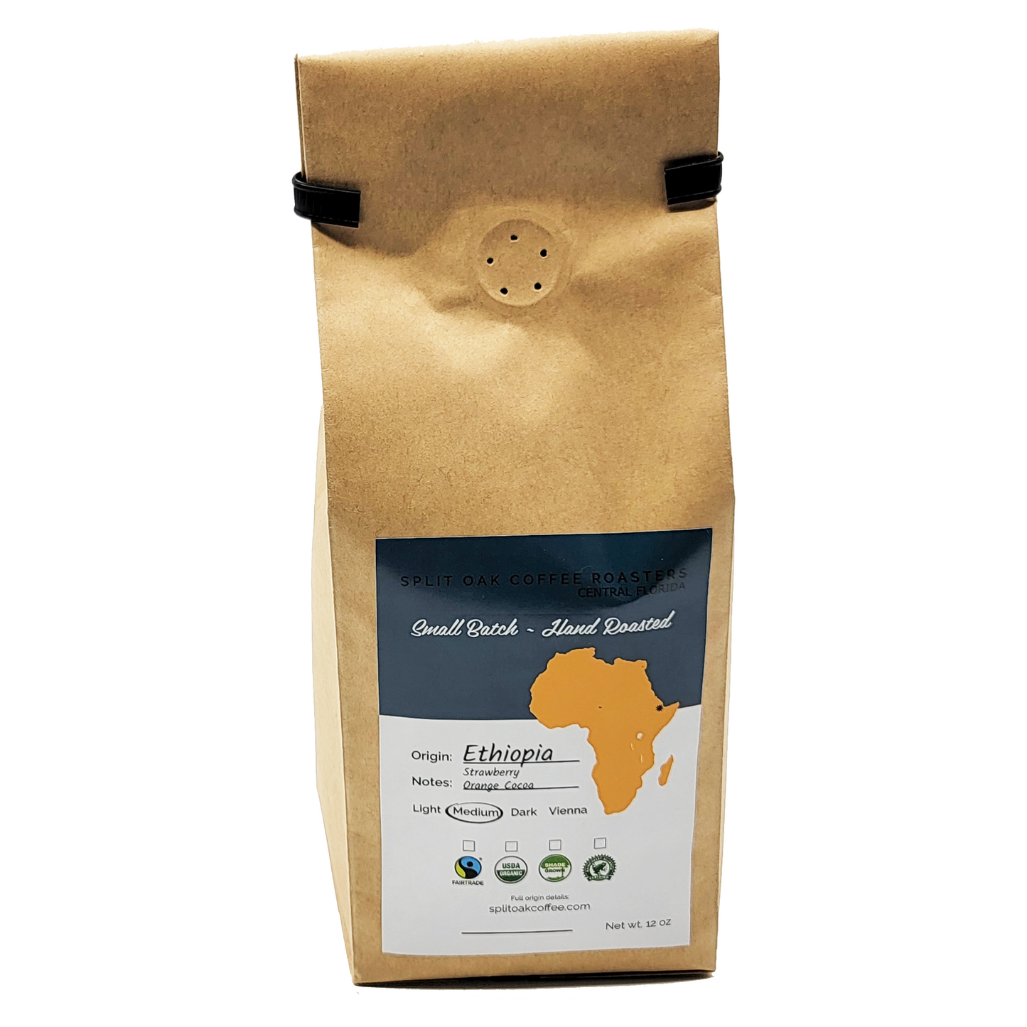 Organic Ethiopia Whole Bean 12oz - Medium Roast