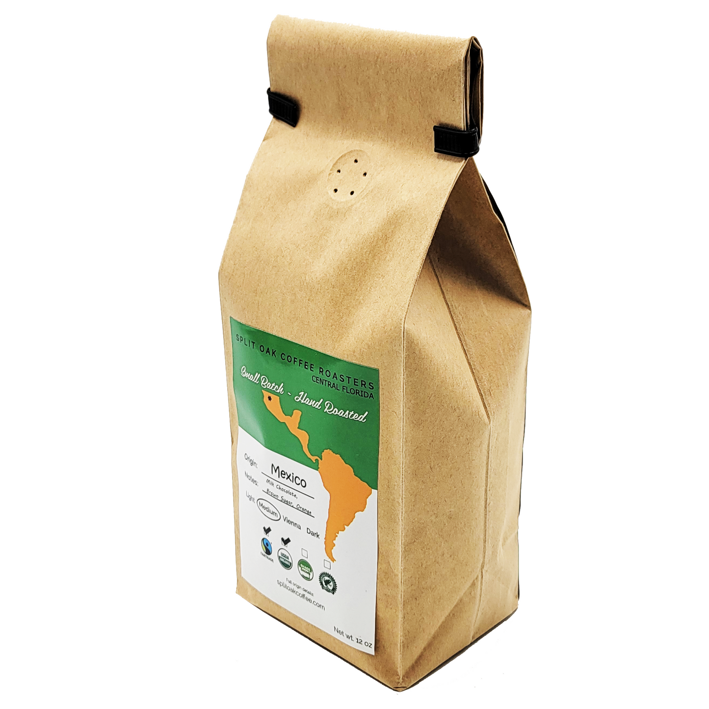Organic Mexican Coffee Hand Roasted 12 Oz Whole Bean - Medium Roast