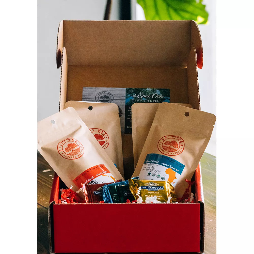 Coffee & Chocolate Gift Set - 4 Assorted Coffee Bags and 4 Assorted Chocolates
