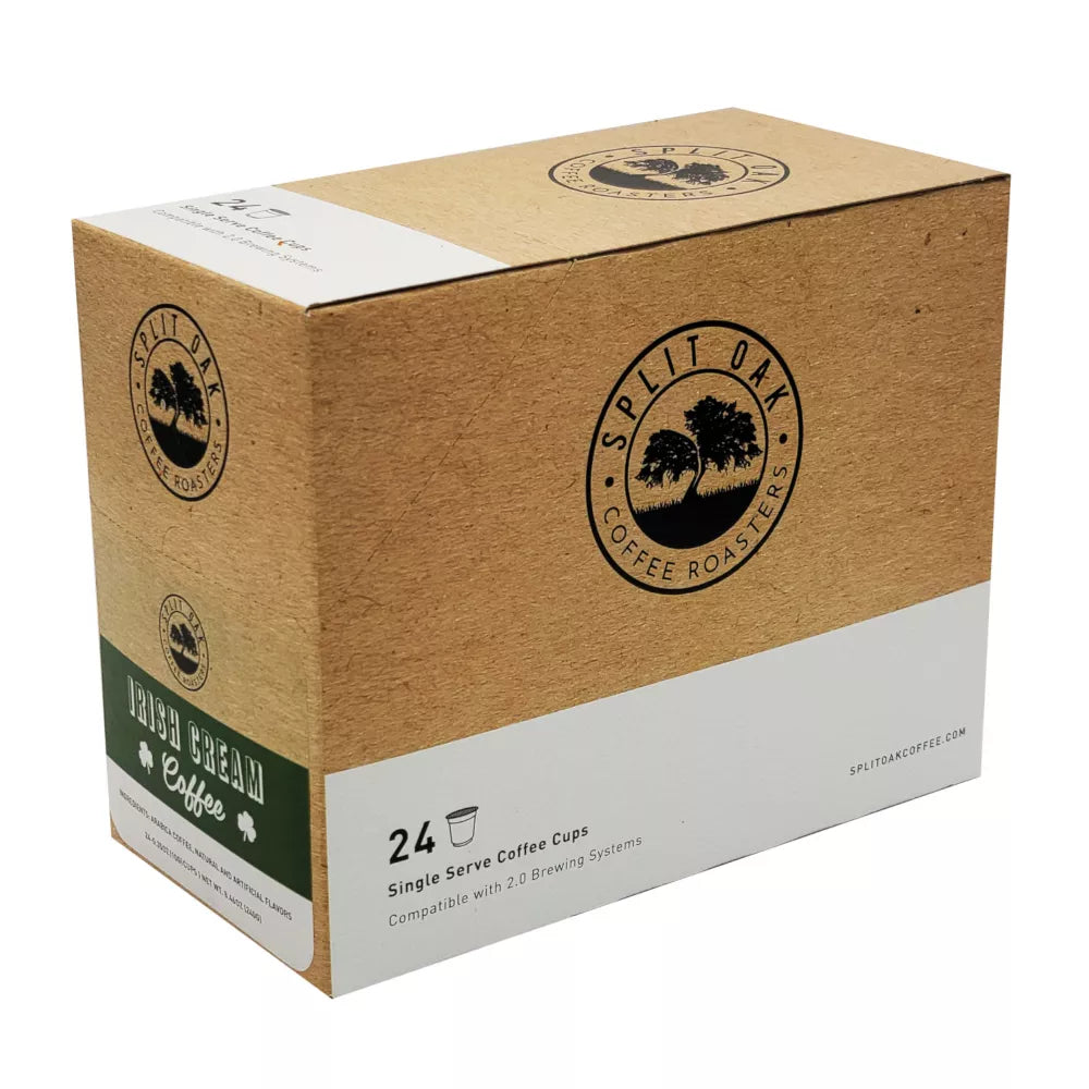 Split Oak Coffee Irish Cream Gourmet Coffee, 24 Count, Single Serve Coffee Pods Compatible With All Keurig K-cup Brewers