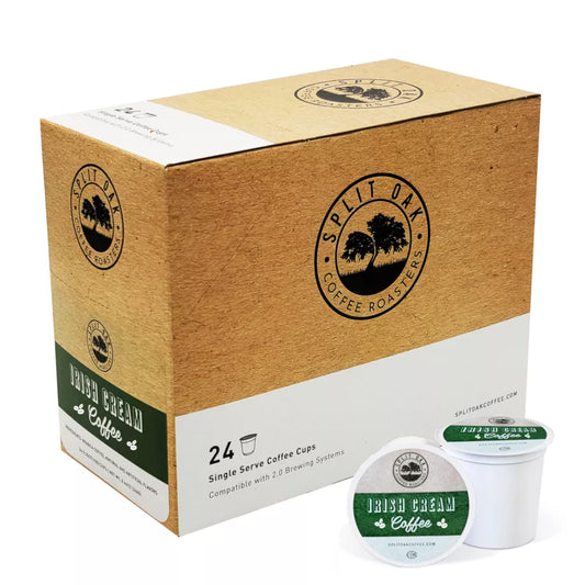 Split Oak Coffee Irish Cream Gourmet Coffee, 24 Count, Single Serve Coffee Pods Compatible With All Keurig K-cup Brewers