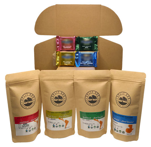 Coffee & Chocolate Gift Set - 4 Assorted Coffee Bags and 4 Assorted Chocolates