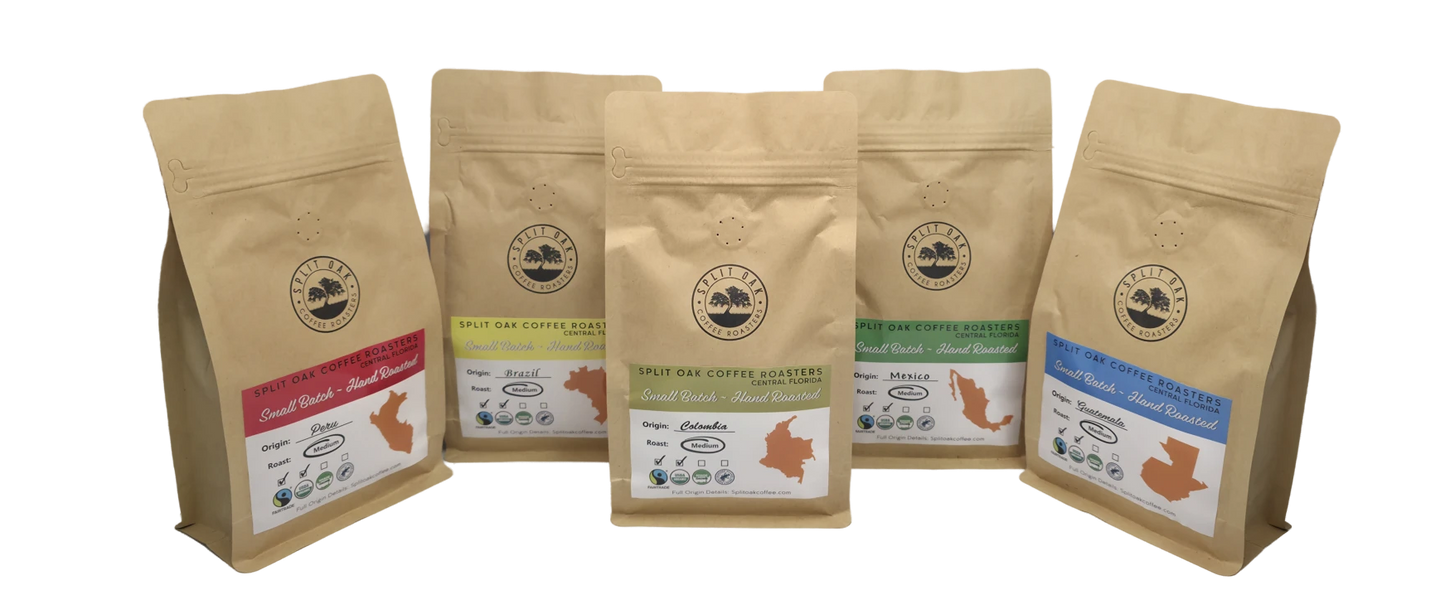 Coffee 5 Pack Coffee Gift Set Las Americas. Gourmet Organic Medium Roast whole Bean Coffee with Best Beans From Mexico, Guatemala, Peru, Colombia and Brazil