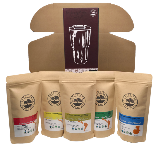 Coffee 5 Pack Coffee Gift Set Las Americas. Gourmet Organic Medium Roast whole Bean Coffee with Best Beans From Mexico, Guatemala, Peru, Colombia and Brazil