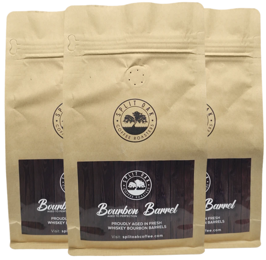 3 Pack Organic Bourbon Barrel Roasted Coffee Beans 10oz, Limited Edition Barrel