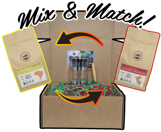 2 Assorted Coffees + 1 French Press Coffee Giftbox