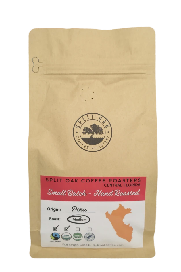 Organic Peru Whole Bean Coffee, Medium Roast