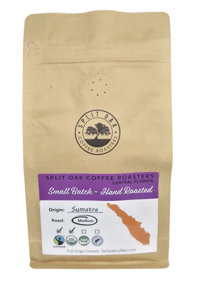 3 Pack Organic Sumatra Coffee, Medium Roast Chocolate , Hand Roasted, Whole Beans, Indonesian Coffee, Fair Trade Certified