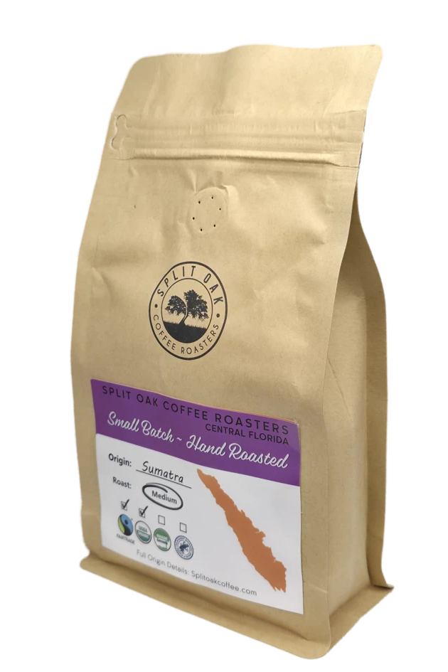 3 Pack Organic Sumatra Coffee, Medium Roast Chocolate , Hand Roasted, Whole Beans, Indonesian Coffee, Fair Trade Certified
