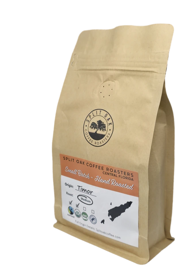 3 Pack Organic Timor Roasted Whole Coffee Beans, Medium Roasted Coffee, Syrupy Notes, Dark chocolate, Small Batches, Fair Trade