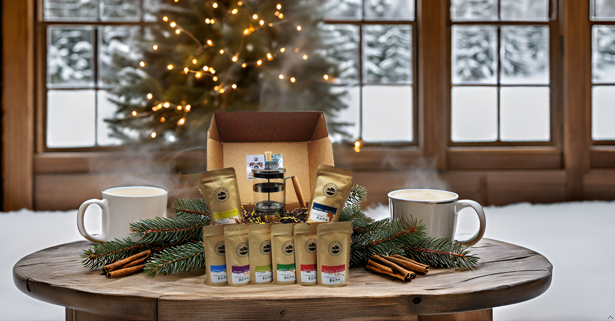 Coffee Gift Box Set 8 Assorted Coffees 2oz plus1 French Press Stainless Steel Glass Coffee Maker. Amazing coffees from all over the world