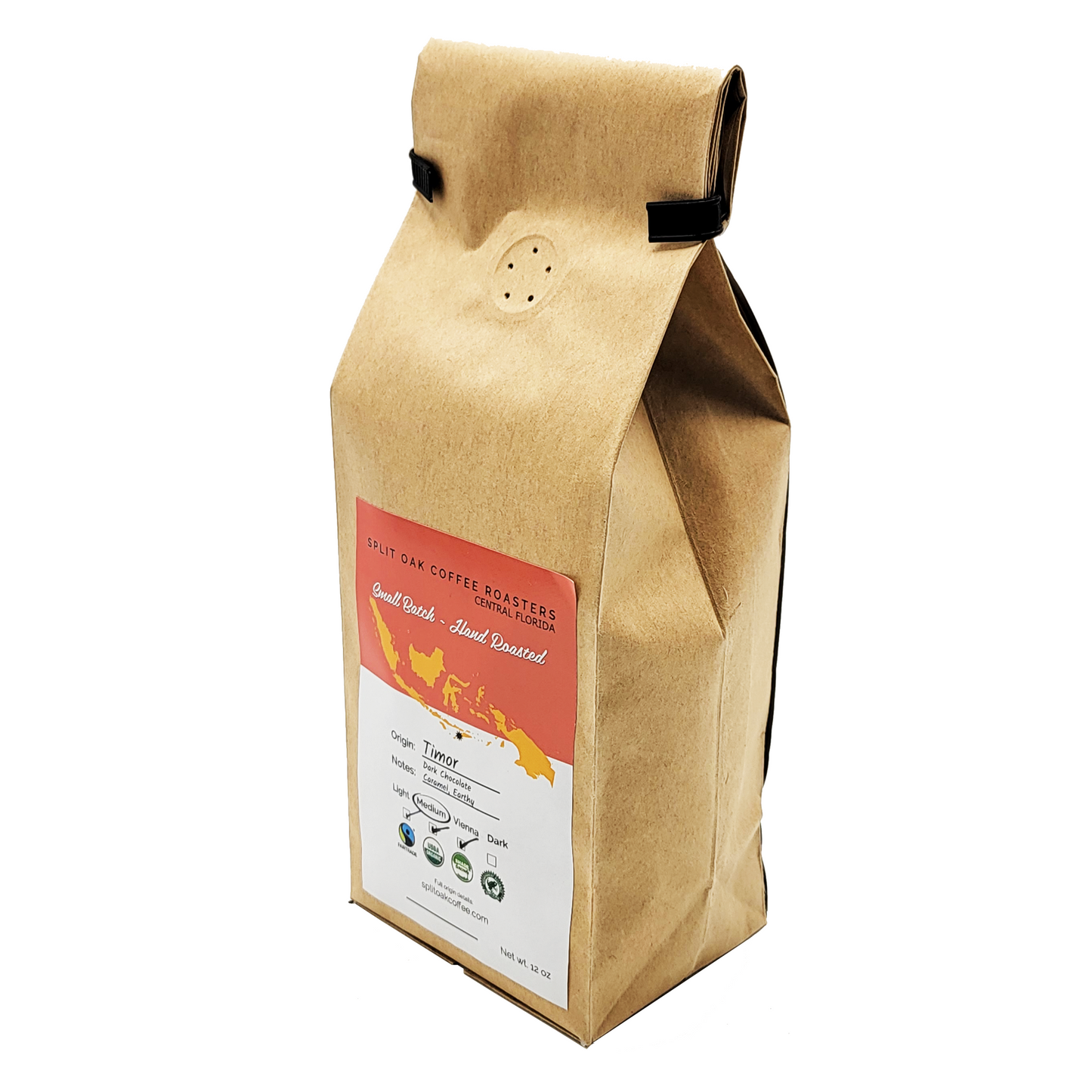 Organic Timor Roasted Whole Coffee Beans 12oz - Medium Roast