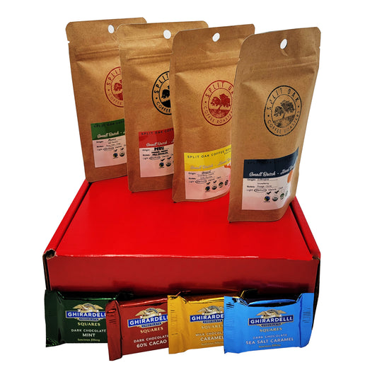 Coffee & Chocolate Gift Set - 4 Assorted Coffee Bags and 4 Assorted Chocolates