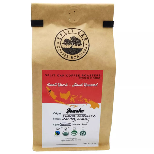 3 Pack Organic Sumatra Coffee, Medium Roast Chocolate , Hand Roasted, Whole Beans, Indonesian Coffee, Fair Trade Certified